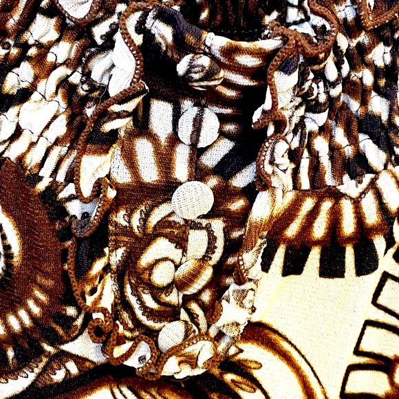 Layered ruched print tunic w/camisole - Picture 3 of 6